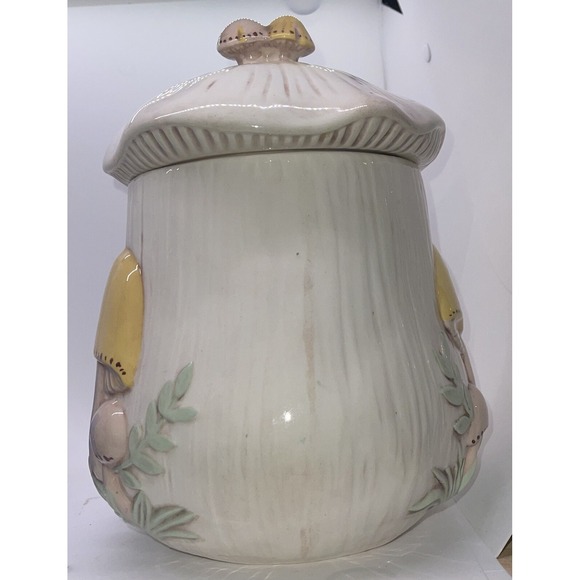 Arnels Mushroom Ceramic 11 Inch Cookie Jar / Canister Tan Mushroom Cap - Picture 9 of 15